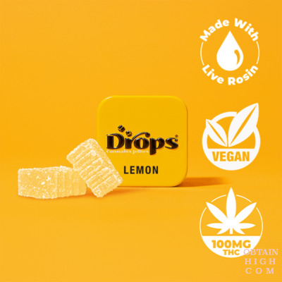 (Active) THC Lemon Gummies 2 Pieces by Drops obtain high
